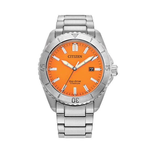 Citizen Brycen Super Titanium Orange Sunray Dial #AW1840-50X