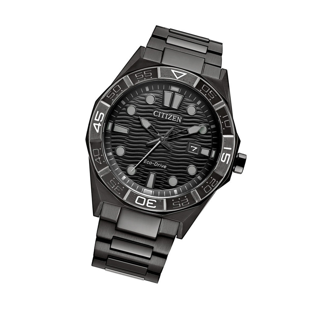 prime343disc＋ prime Black edition85mm Citizen Brycen PVD Watch with Black Dial #AW1855-52E — Long Island
