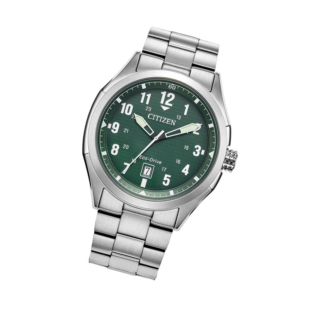 Citizen Terra Force Eco-Drive with Green Linen Dial #AW1890-51X