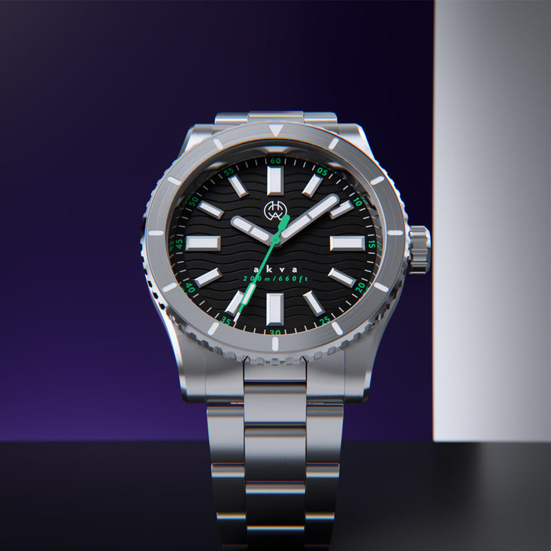 Henry Archer Akva Automatic Dive Watch with Infinity Green Dial #HAC-AKV-IFG-3LI