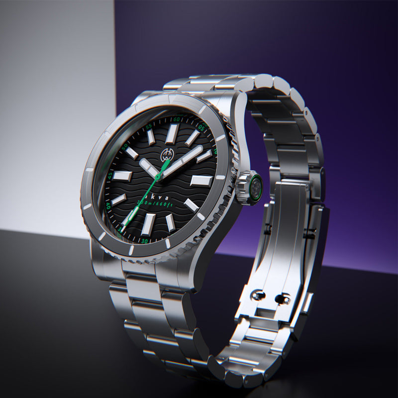 Henry Archer Akva Automatic Dive Watch with Infinity Green Dial #HAC-AKV-IFG-3LI