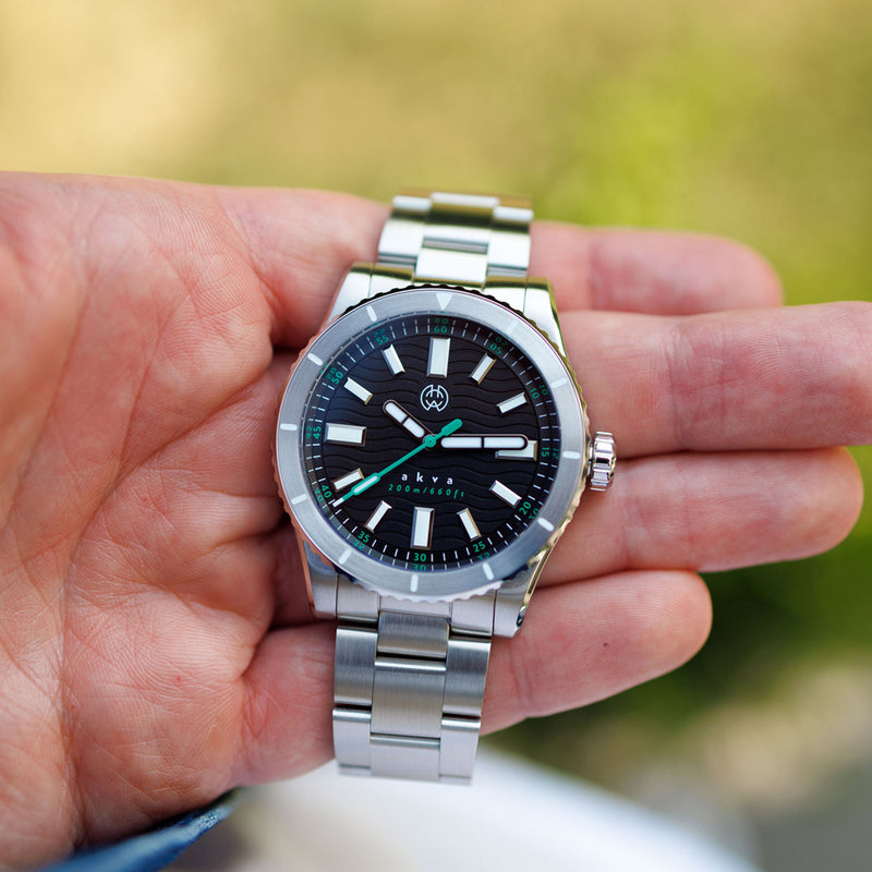 Henry Archer Akva Automatic Dive Watch with Infinity Green Dial #HAC-AKV-IFG-3LI