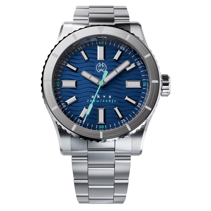 Henry Archer Akva Automatic Dive Watch with Ocean Cyan Dial #HAC-AKV-OCN-3LI zoom