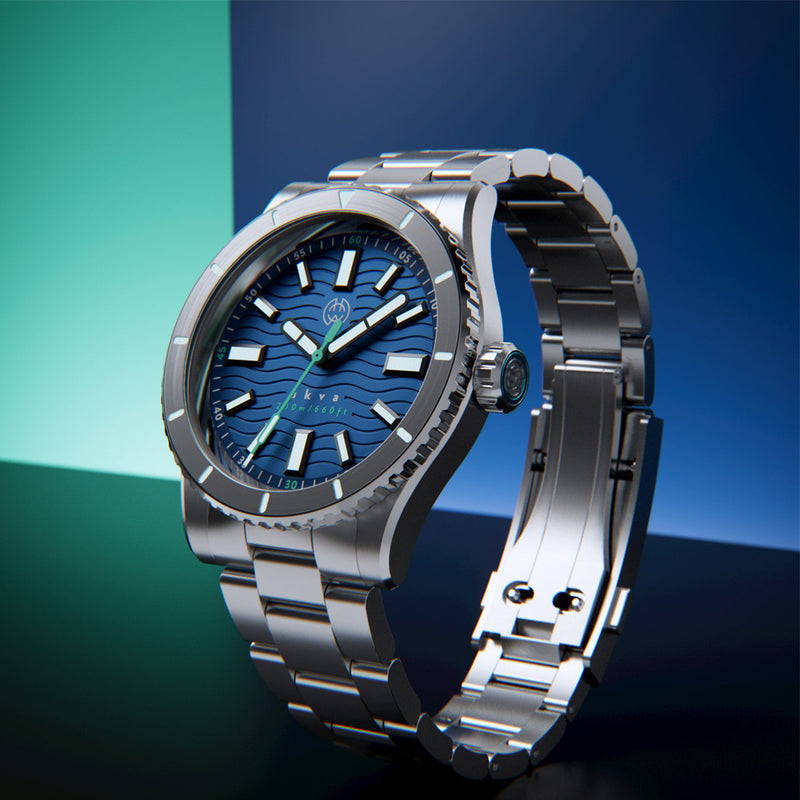 Henry Archer Akva Automatic Dive Watch with Ocean Cyan Dial #HAC-AKV-OCN-3LI