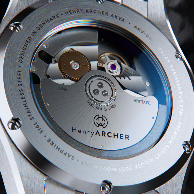 Henry Archer Akva Automatic Dive Watch with Ocean Cyan Dial #HAC-AKV-OCN-3LIback