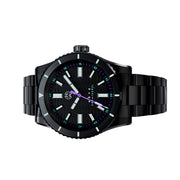 Henry Archer Akva Automatic Dive Watch with Black Dial, DLC Case and Bracelet #HAC-AKV-ULT-3LI side