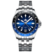 Phoibos Voyager GMT Automatic Watch with Blue Dial #PY043B zoom