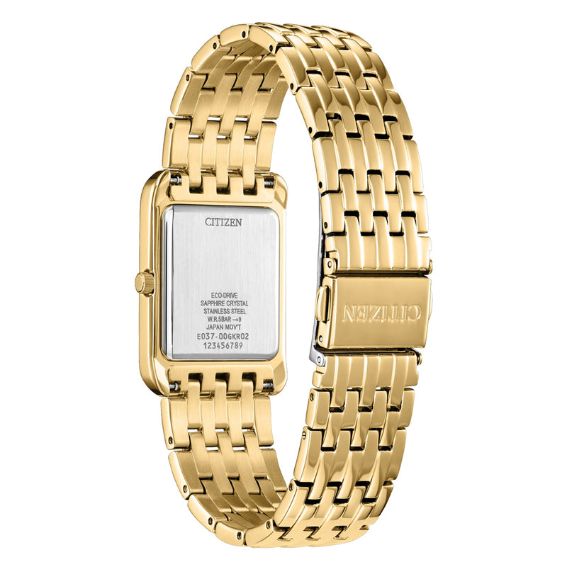 Citizen Addysen Classic Goldtone Watch with Sunburst Red Dial #BJ6572-54X