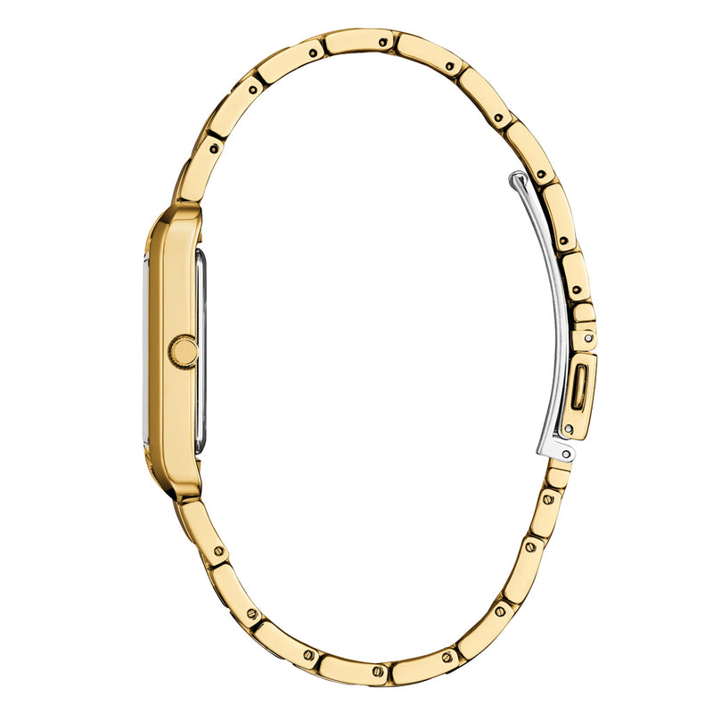 Citizen Addysen Classic Goldtone Watch with Sunburst Red Dial #BJ6572-54X
