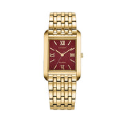Citizen Addysen Classic Goldtone Watch with Sunburst Red Dial #BJ6572-54X