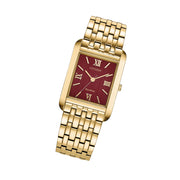 Citizen Addysen Classic Goldtone Watch with Sunburst Red Dial #BJ6572-54X