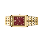 Citizen Addysen Classic Goldtone Watch with Sunburst Red Dial #BJ6572-54X