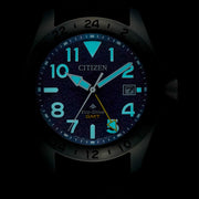 Citizen Eco-Drive Promaster Land GMT Watch with Blue Dial #BJ7150-09L