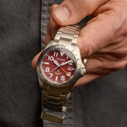 Citizen Eco-Drive Promaster Land GMT Watch with Red Dial #BJ7150-50W