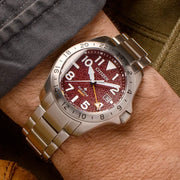 Citizen Eco-Drive Promaster Land GMT Watch with Red Dial #BJ7150-50W