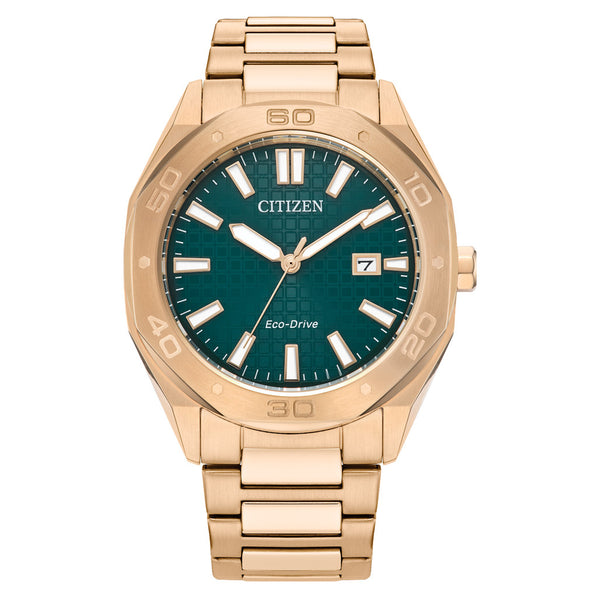 Citizen Eco-Drive Weekender Sport Gold-tone with Green Dial #BM7633-81X