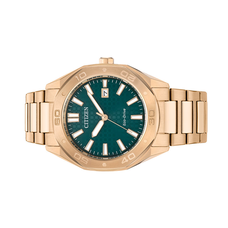 Citizen Eco-Drive Weekender Sport Gold-tone with Green Dial #BM7633-81X