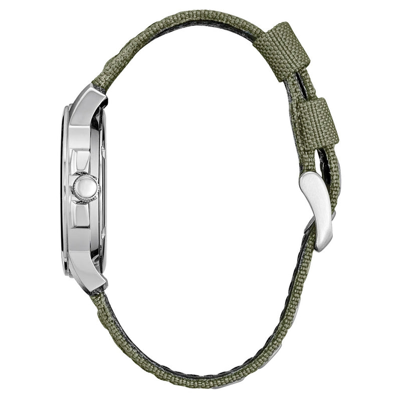 Citizen Eco-Drive Garrison Watch with Black Dial and Green Strap #BM8180-03E