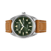 Citizen Eco-Drive Garrison Titanium Watch with Green Dial and Leather Strap #BM8560-02X side