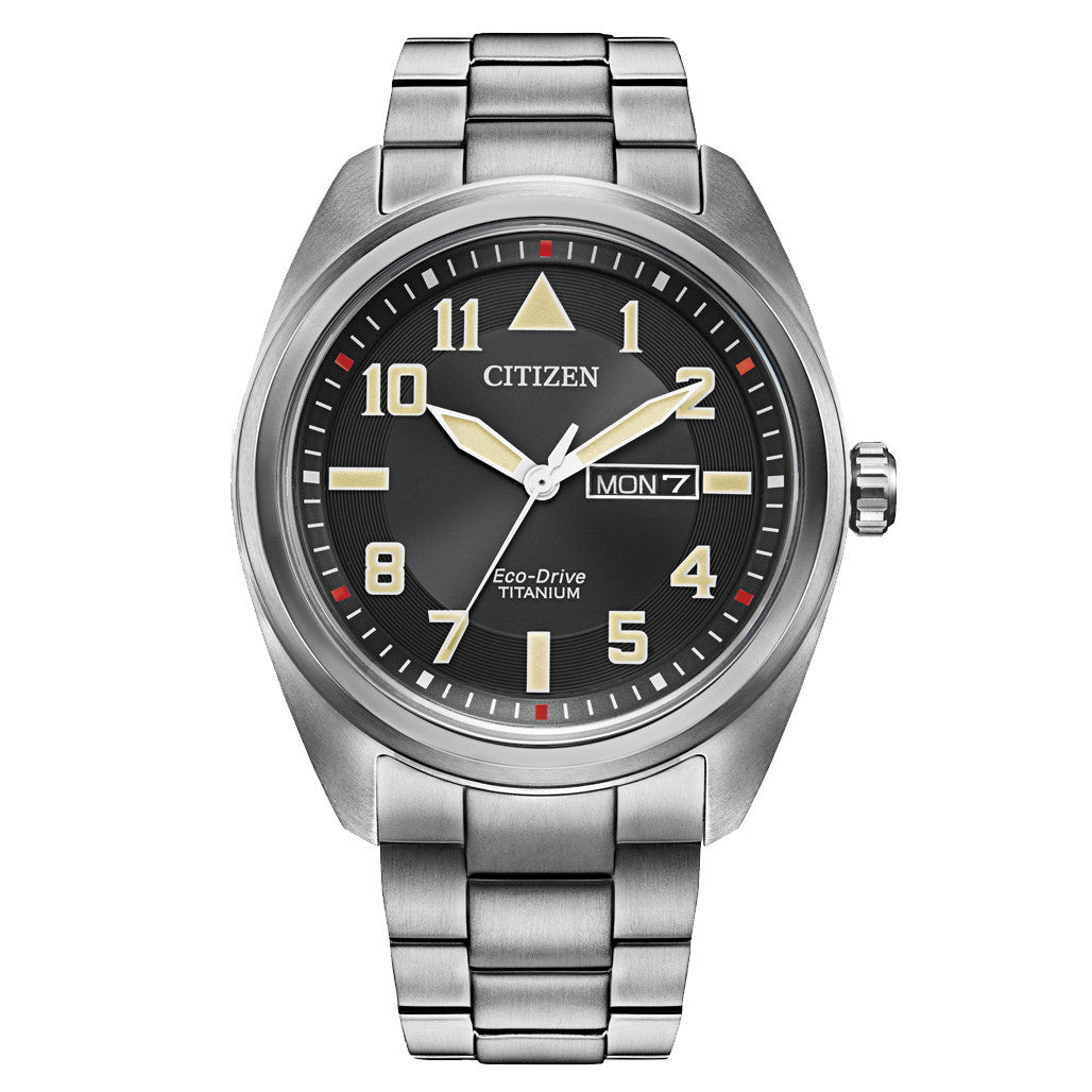 Citizen Eco-Drive Garrison Titanium Watch with Black Dial and