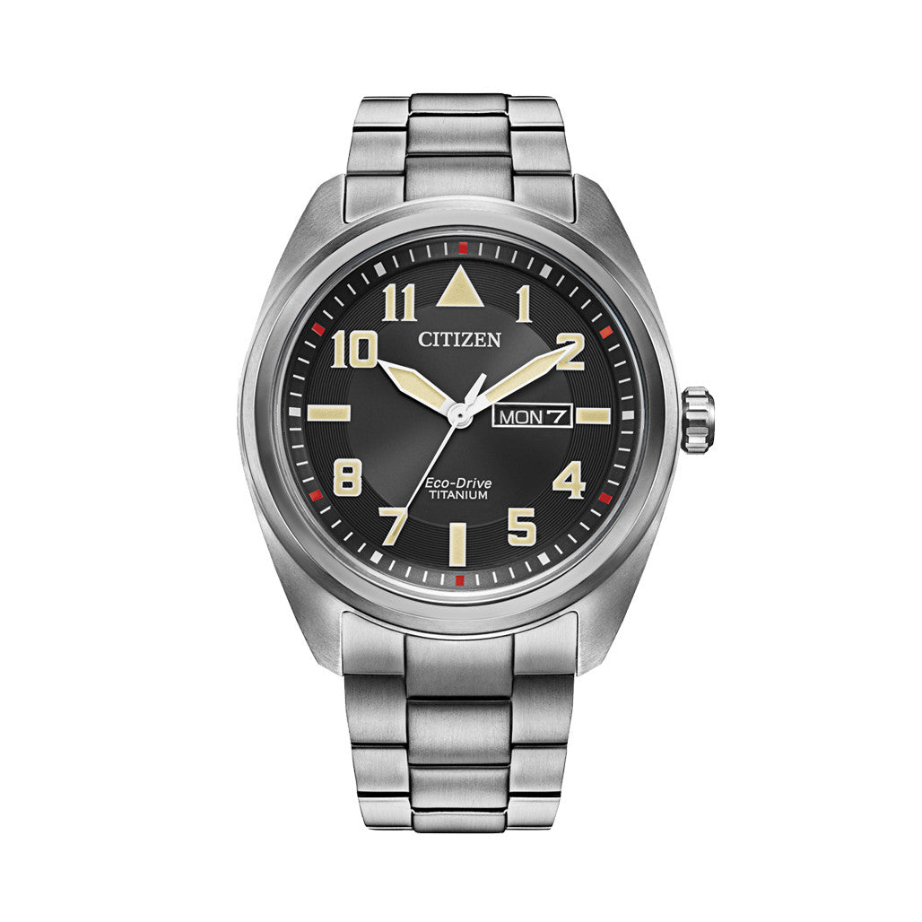 Citizen Eco-Drive Garrison Titanium Watch with Black Dial and