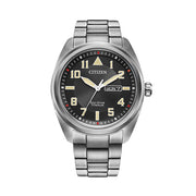 Citizen Eco-Drive Garrison Titanium Watch with Black Dial and Titanium Bracelet #BM8560-53E