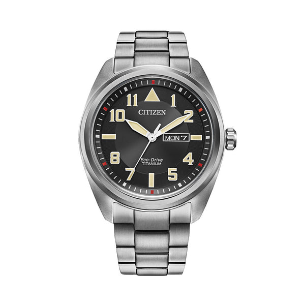 Citizen Eco-Drive Garrison Titanium Watch with Black Dial and Titanium Bracelet #BM8560-53E