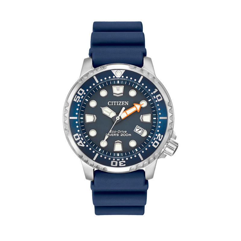 Citizen Eco-Drive Promaster Dive Watch with Blue Dial and Rubber Strap #BN0151-09L