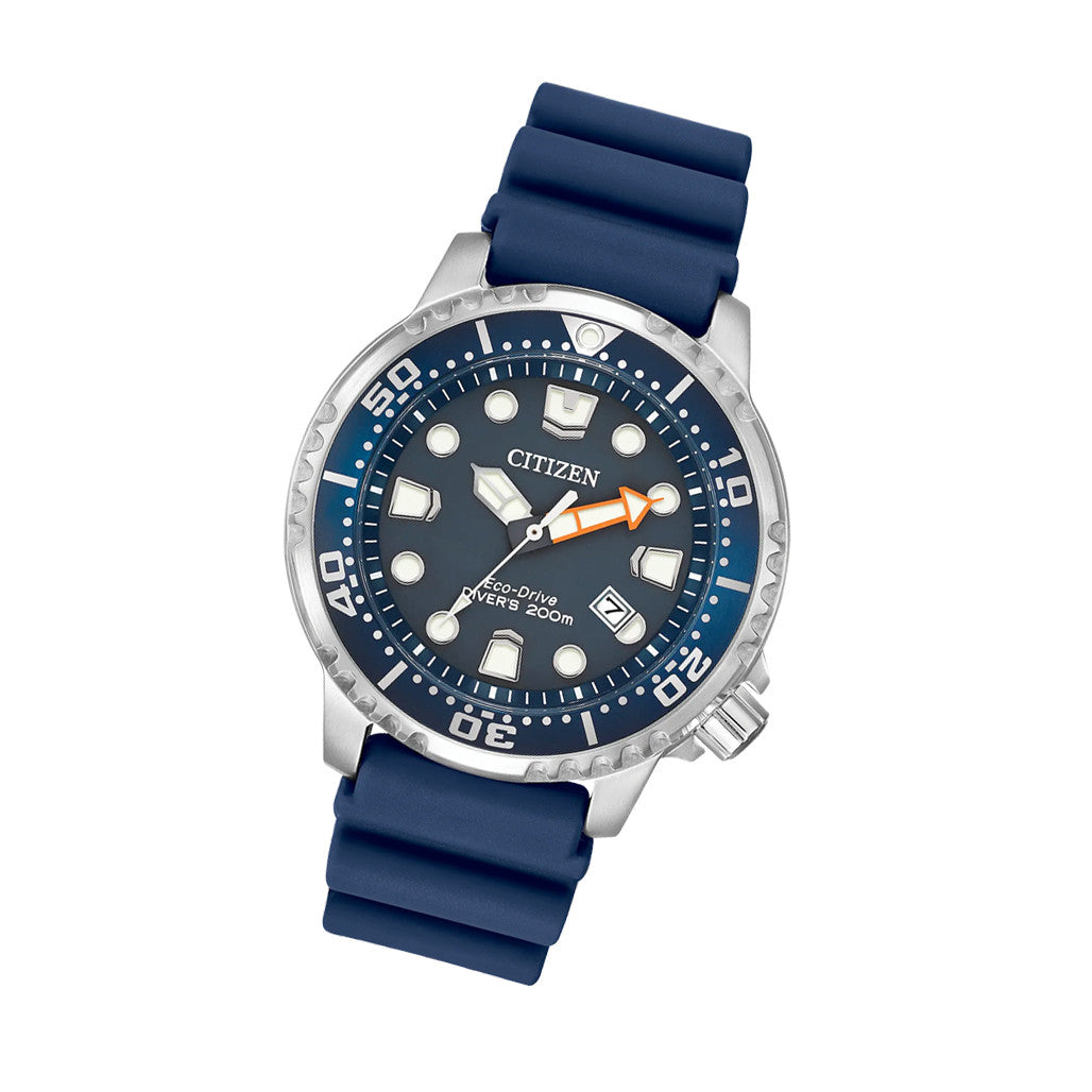 Citizen Eco-Drive Promaster Dive Watch with Blue Dial and Rubber