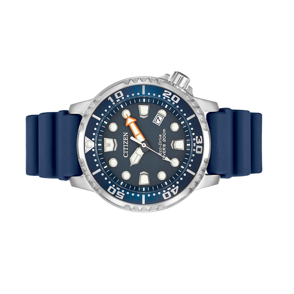 Citizen Eco-Drive Promaster Dive Watch with Blue Dial and Rubber