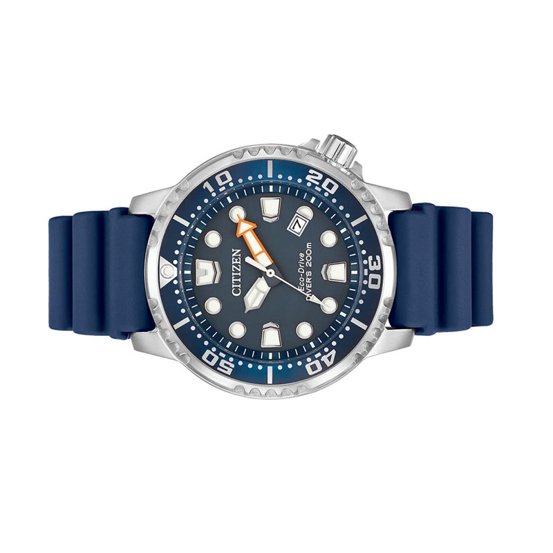 Citizen Eco-Drive Promaster Dive Watch with Blue Dial and Rubber Strap #BN0151-09L