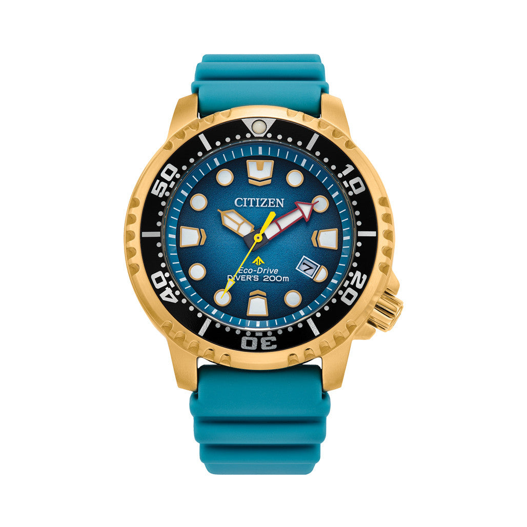 Citizen Promaster Solar Dive Watch with Goldtone Case and Blue