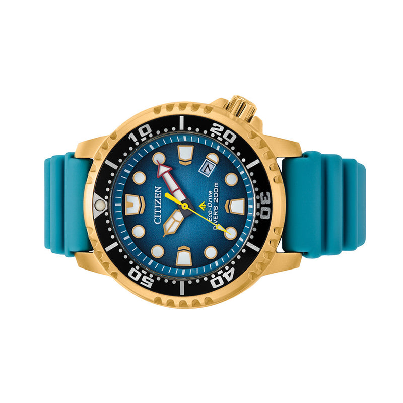Citizen Promaster Solar Dive Watch with Goldtone Case and Blue Dial #BN0162-02X