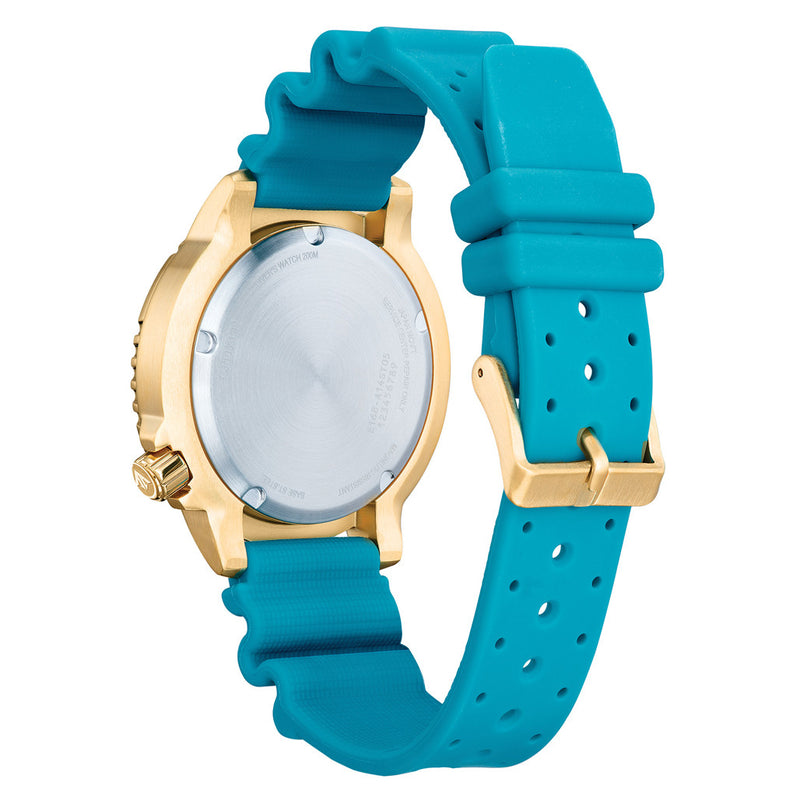 Citizen Promaster Solar Dive Watch with Goldtone Case and Blue Dial #BN0162-02X