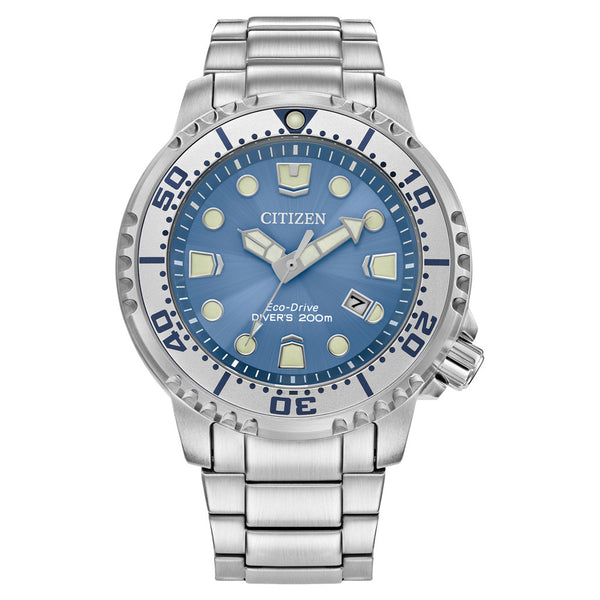 Citizen Promaster Solar Dive Watch with Light Blue Dial #BN0165-55L