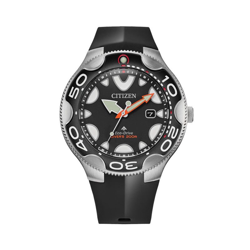 Citizen Eco-Drive Promaster Dive Watch "Orca" with Black Dial and Rubber Strap #BN0230-04E