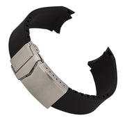 Islander 22mm Black FKM Rubber Strap with Curved Ends for Casio Duro #BRAC-103