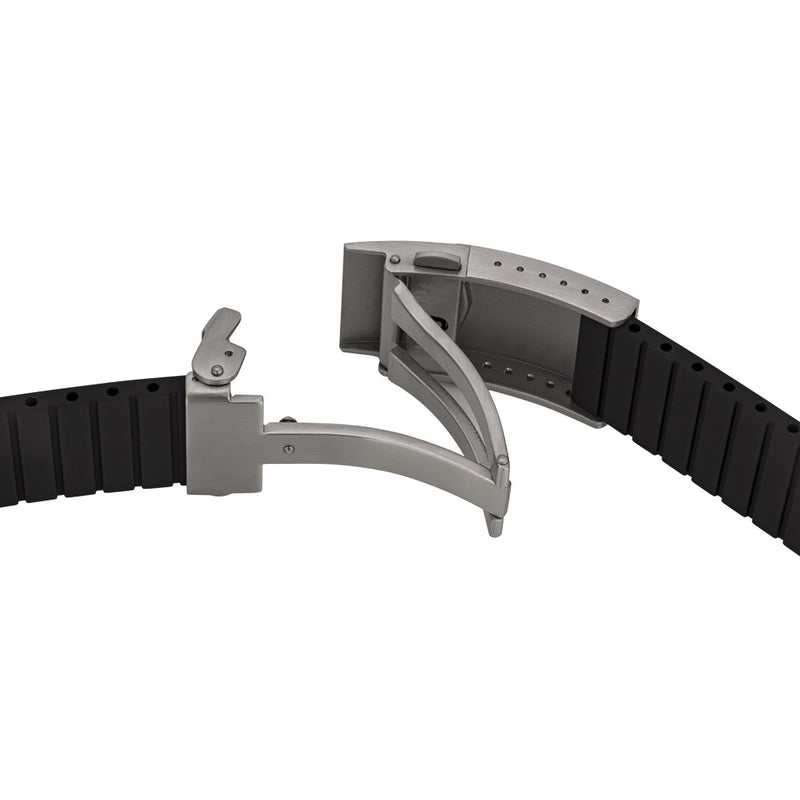 Islander 22mm Black FKM Rubber Strap with Curved Ends for Casio Duro #BRAC-103
