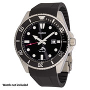 Islander 22mm Black FKM Rubber Strap with Curved Ends for Casio Duro #BRAC-103
