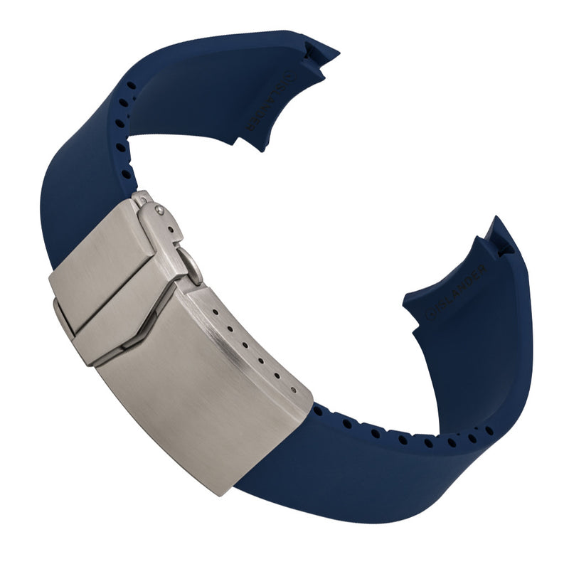 Islander 22mm Blue FKM Rubber Strap with Curved Ends for Casio Duro #BRAC-104