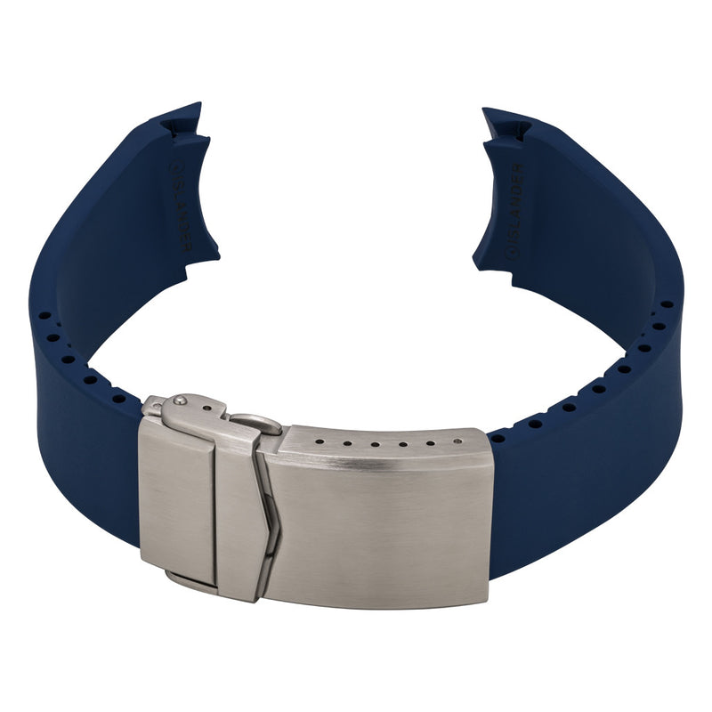 Islander 22mm Blue FKM Rubber Strap with Curved Ends for Casio Duro #BRAC-104