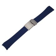 Islander 22mm Blue FKM Rubber Strap with Curved Ends for Casio Duro #BRAC-104