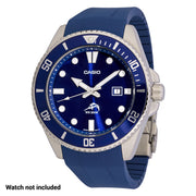 Islander 22mm Blue FKM Rubber Strap with Curved Ends for Casio Duro #BRAC-104