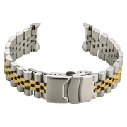 Islander 22mm Two-tone Solid-Link Watch Bracelet for Casio Duro Quartz Dive Watch #BRAC-116