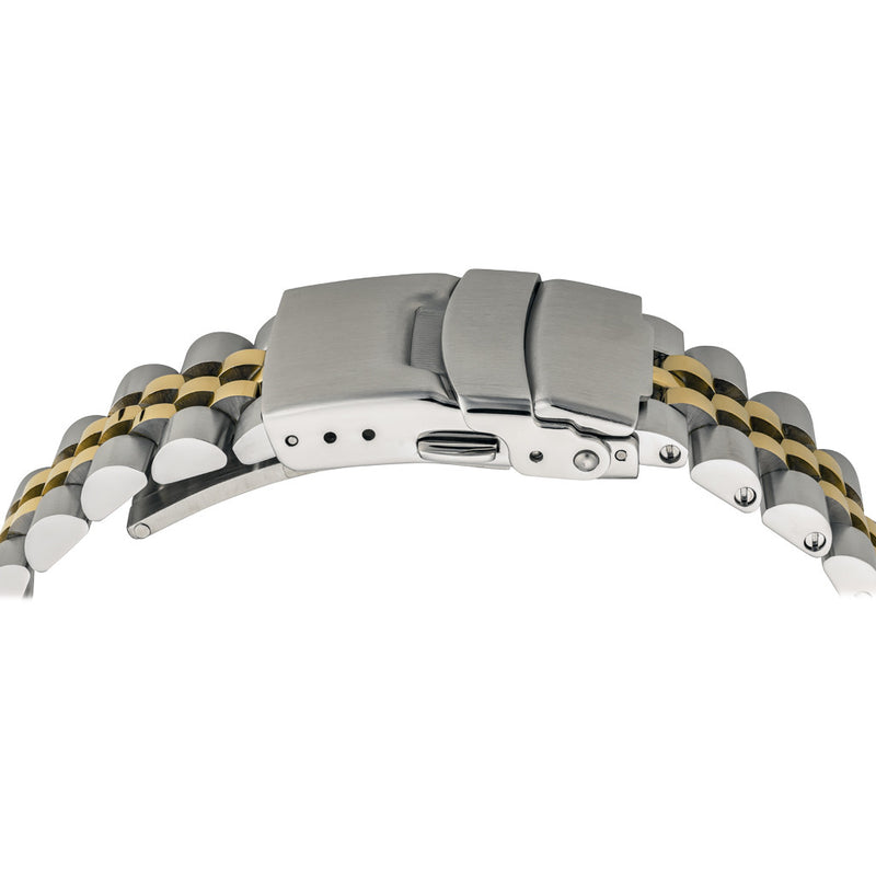 Islander 22mm Two-tone Solid-Link Watch Bracelet for Casio Duro Quartz Dive Watch #BRAC-116