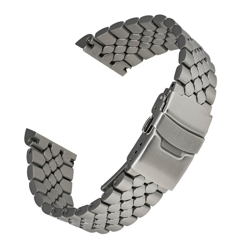 Islander 22mm Brushed and Polished Scales Bracelet for Seiko 5KX Watches #BRAC-129
