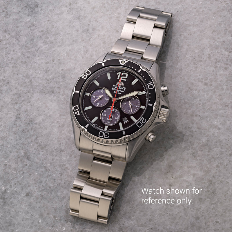 Islander 22mm Brushed Link Bracelet for Orient Mako Solar Chronograph #BRAC-154