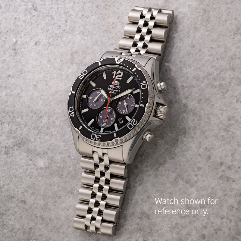 Islander 22mm Brushed and Polished Watch Bracelet for Orient Mako Solar Chronograph #BRAC-155