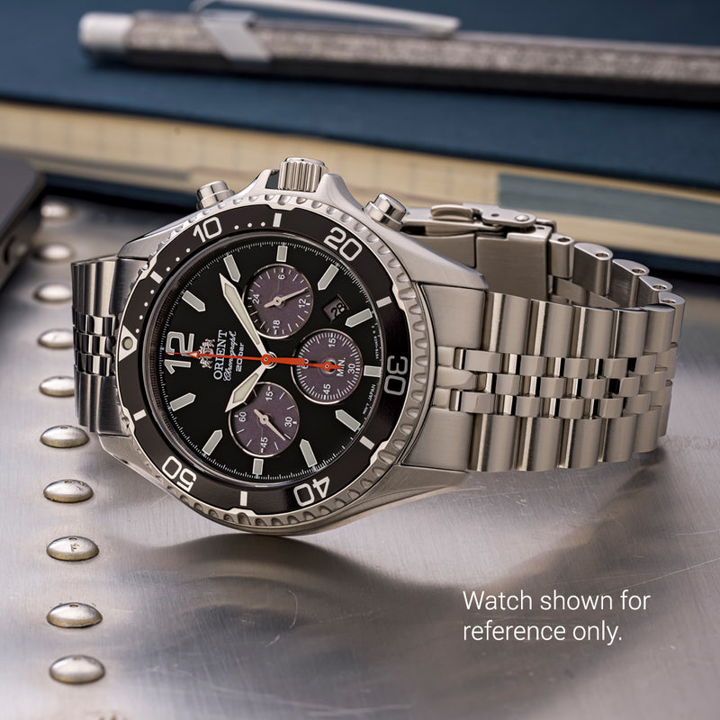 Islander 22mm Brushed and Polished Watch Bracelet for Orient Mako Solar Chronograph #BRAC-155