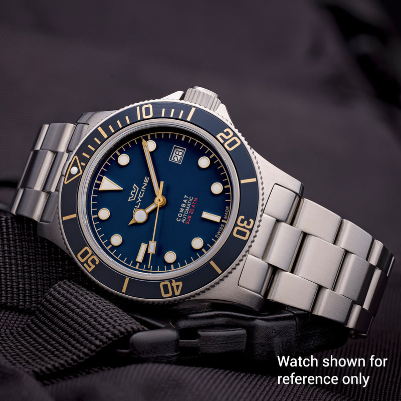 Islander 22mm Brushed Link Bracelet for Glycine Combat Sub 42mm #BRAC-186